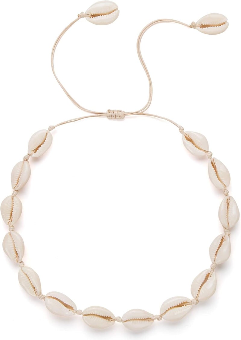 Nackiy Handmade Sea Shell Necklace for Women Summer Adjustable Natural Shell Collar Necklace - Image 1